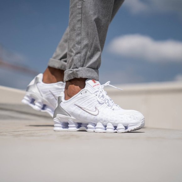 Nike Shox TL Casual Shoes Total White Silver Run - Picture 5 of 10